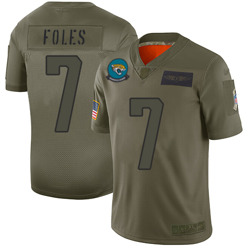 Jacksonville Jaguars #7 Nick Foles Camo Youth Stitched NFL Limited 2019 Salute to Service Jersey